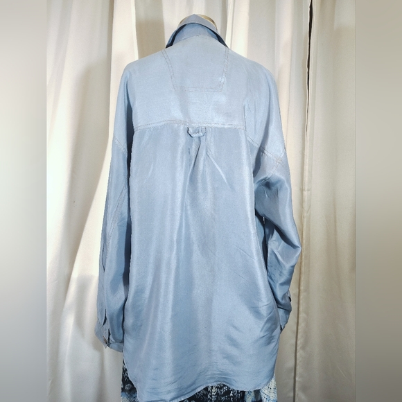 2 Pc:Tommy Bahama Silk Blouse Blue+ Maurices Skirt TAG, Tye, Tropical, XL - Picture 11 of 16